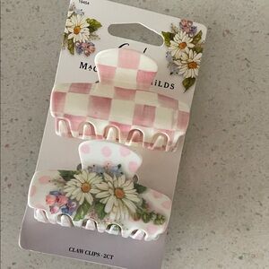 Floral & Pink Check Hair Claw Clips - 2 Pack Mackenzie child for target